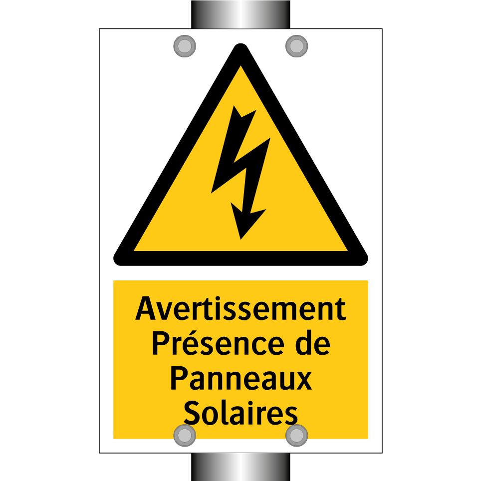 Avertissement Présence de Panneaux Solaires