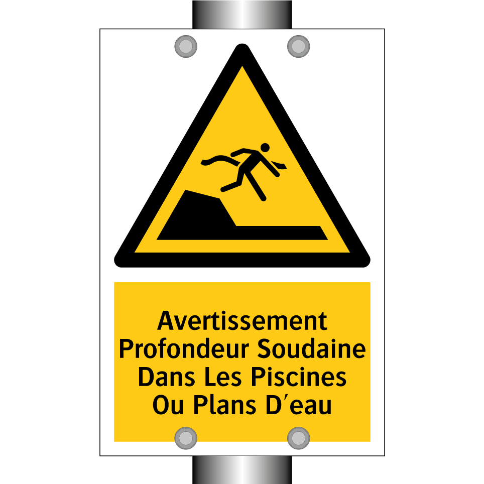 Avertissement Profondeur Soudaine Dans Les Piscines Ou Plans D'eau
