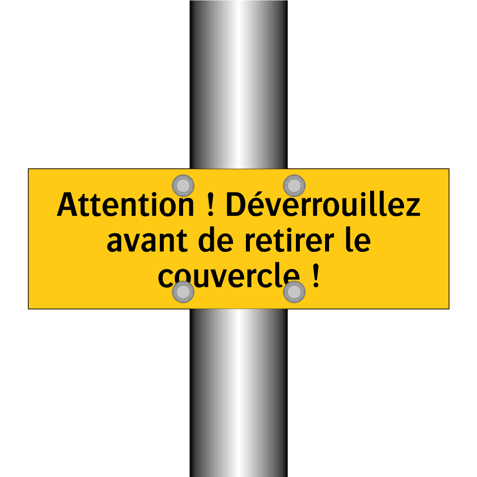 Attention ! Déverrouillez avant de retirer le couvercle !