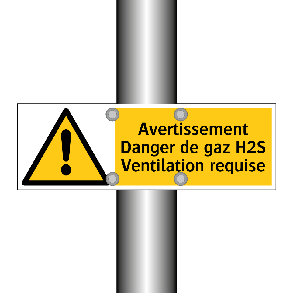 Avertissement Danger de gaz H2S Ventilation requise