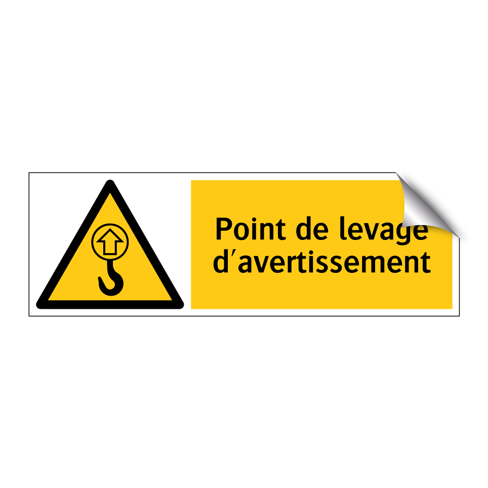 Point de levage d'avertissement
