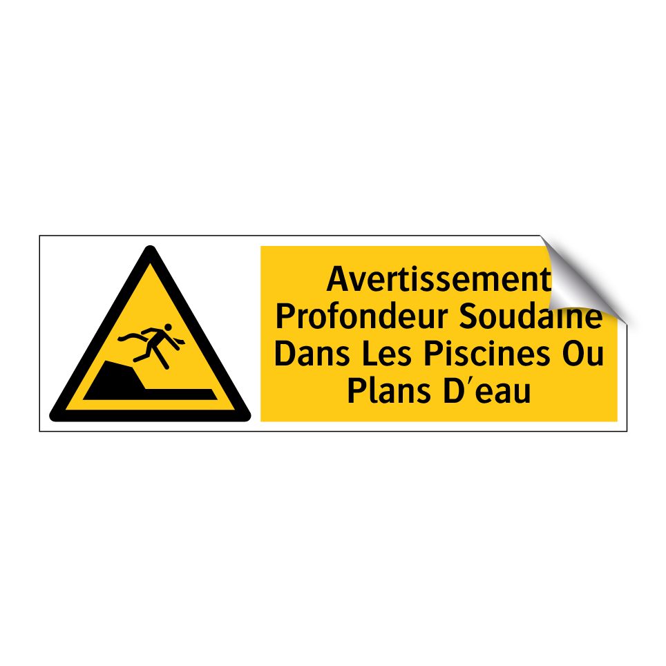 Avertissement Profondeur Soudaine Dans Les Piscines Ou Plans D'eau
