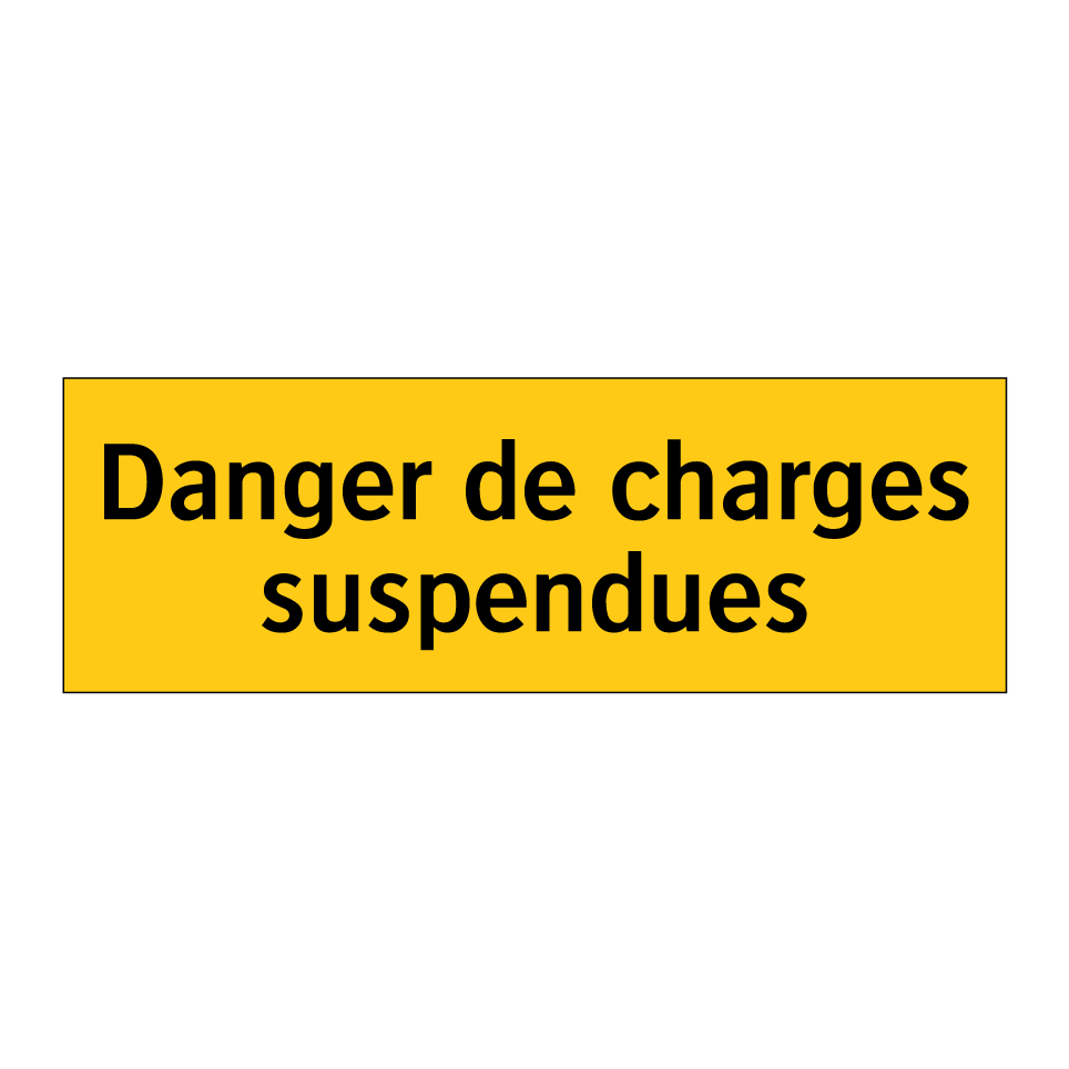 Danger de charges suspendues
