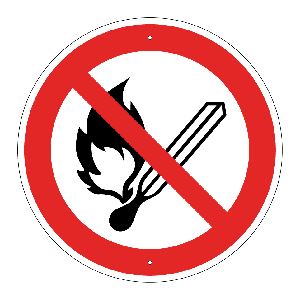 P003 Keine offene Flamme; Feuer, offene Zündquelle und Rauchen verboten