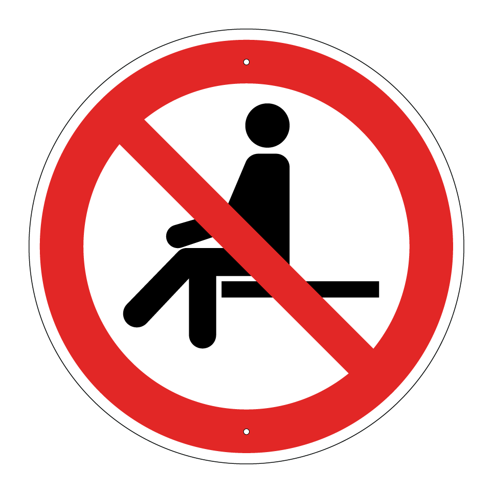 P018 Sitzen verboten