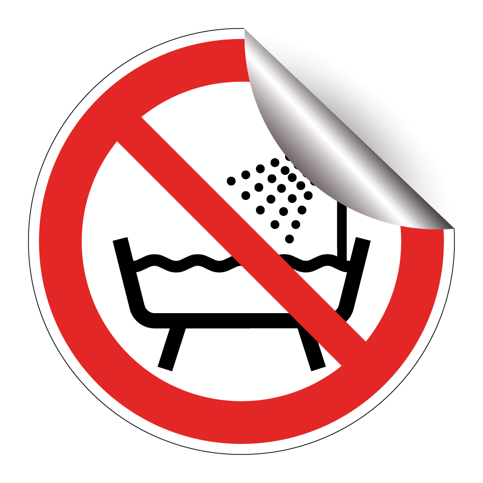 P026 Verbot, dieses Gerät in der Badewanne, Dusche oder über mit Wasser gefülltem Becken zu benutzen