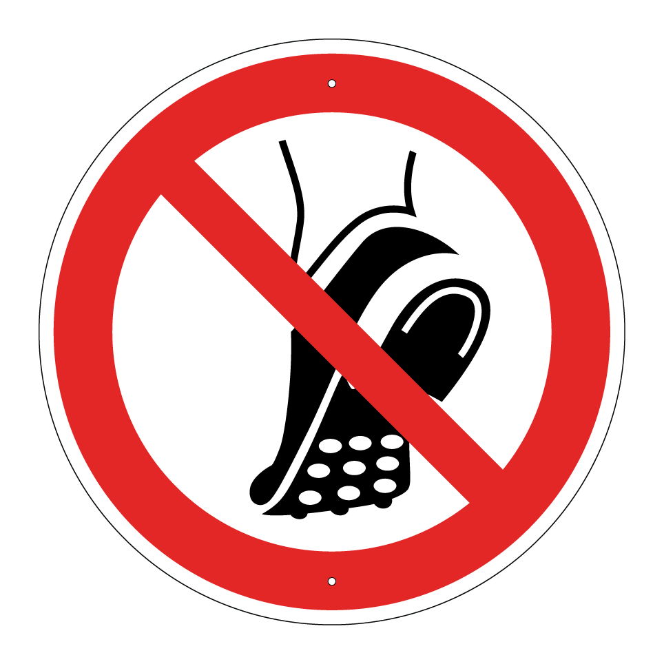 P035 Ne pas porter de chaussures à crampons métalliques
