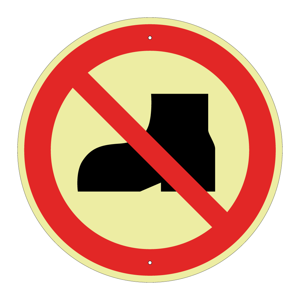 P060 Tragen von Straßenschuhen verboten