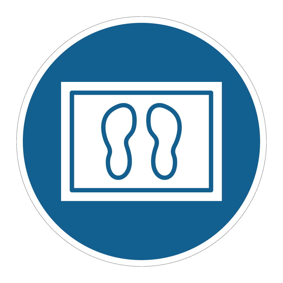 Utiliser le tapis de désinfection