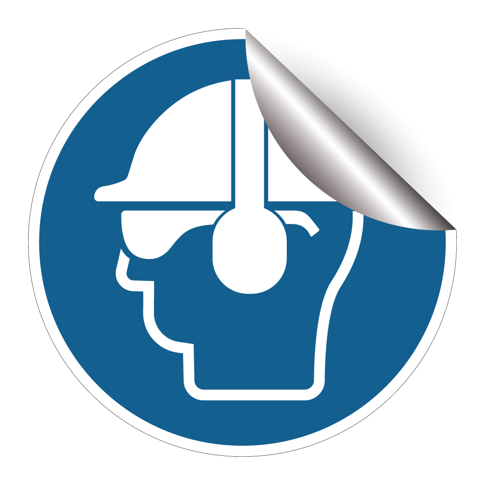 Helm mit Schutzbrille und Gehörschutz tragen