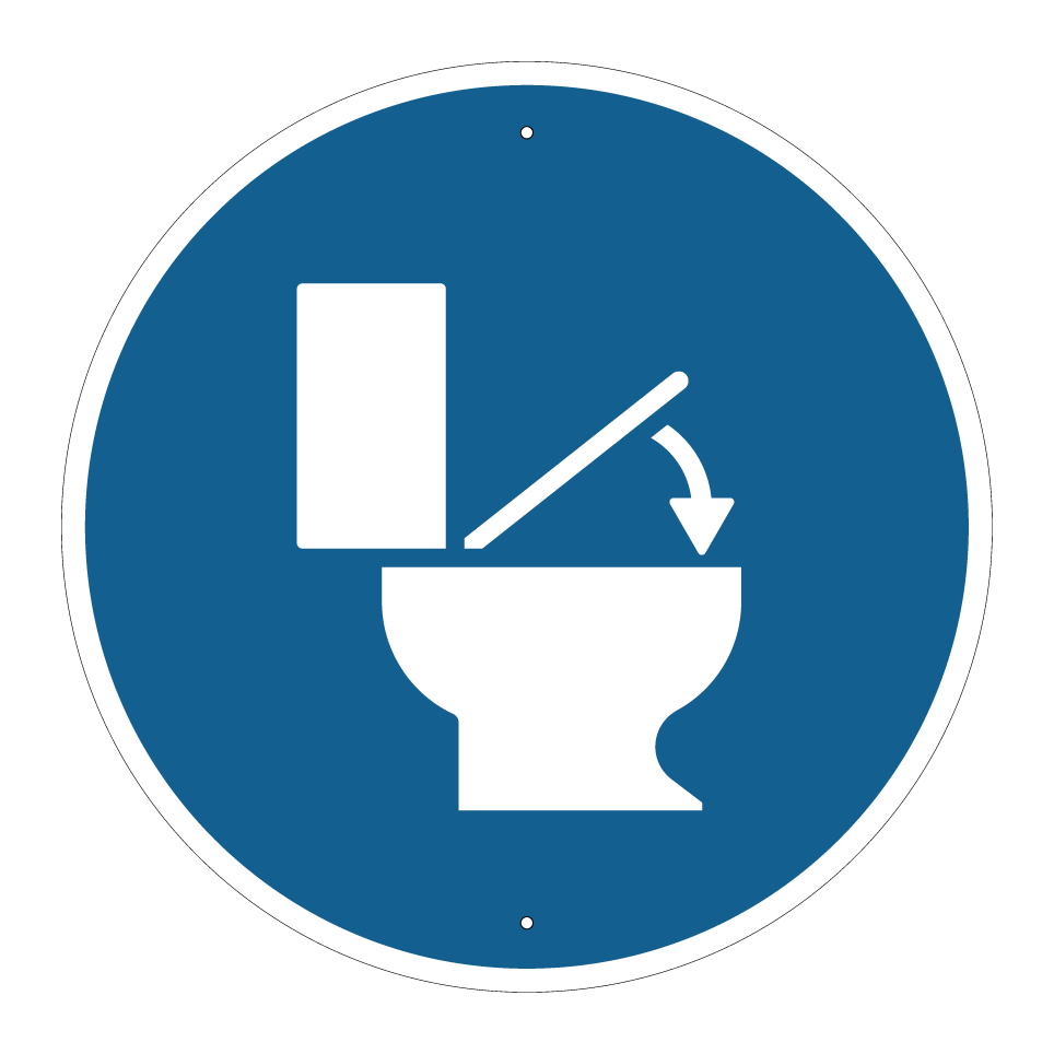 Toilettendeckel muss geschlossen sein
