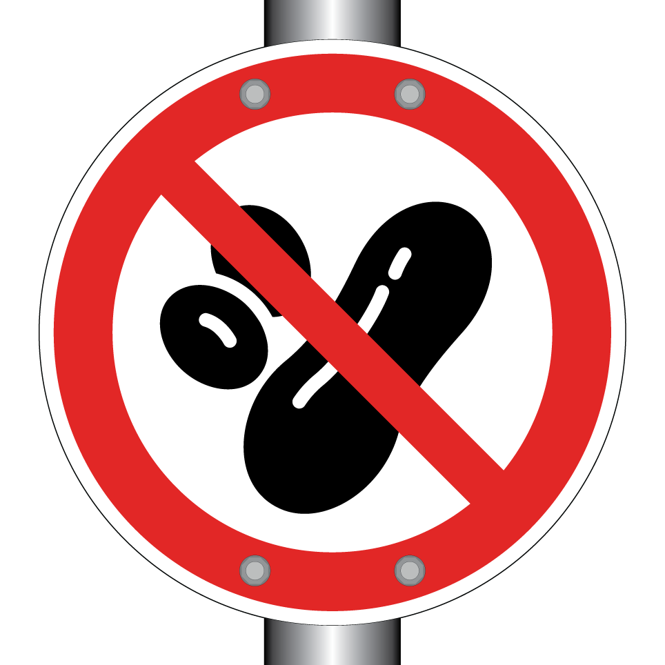 Pas de cacahuètes (restriction liée à une allergie)