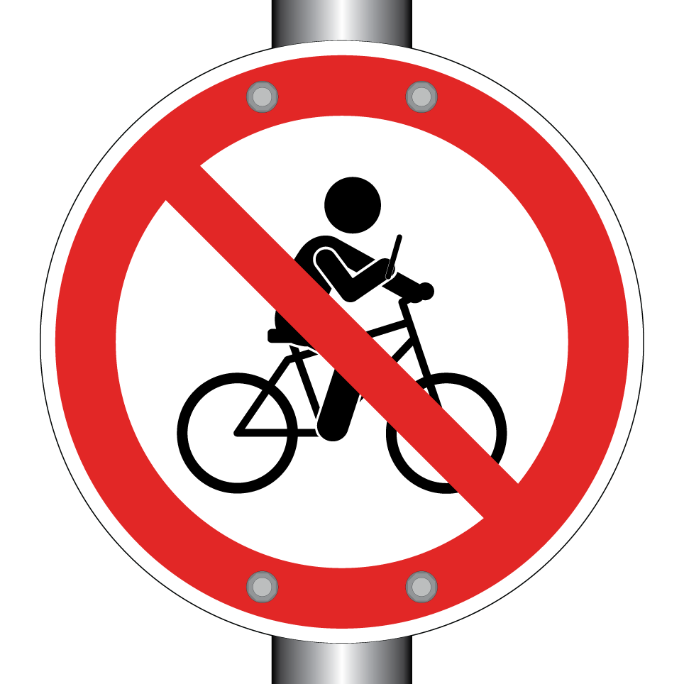 Kein Radfahren während der Handynutzung