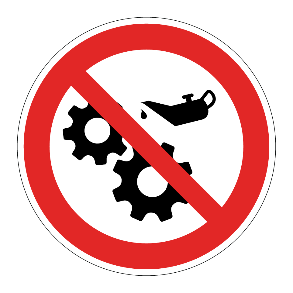 Pas de graissage de la machine