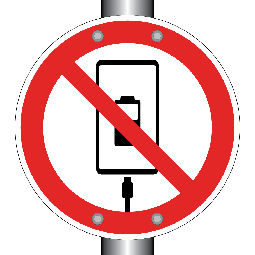 Téléphone portable non autorisé à la charge