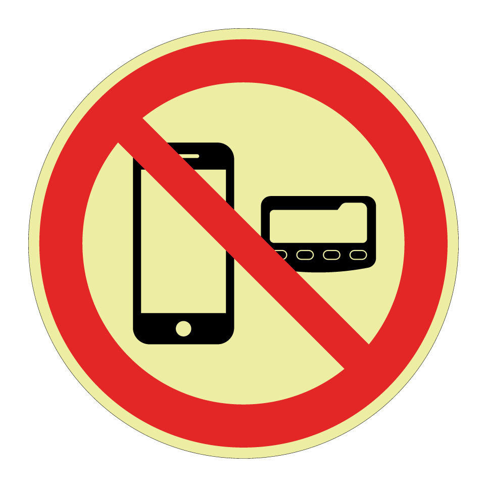 Keine Mobiltelefone oder Funkmeldeempfänger