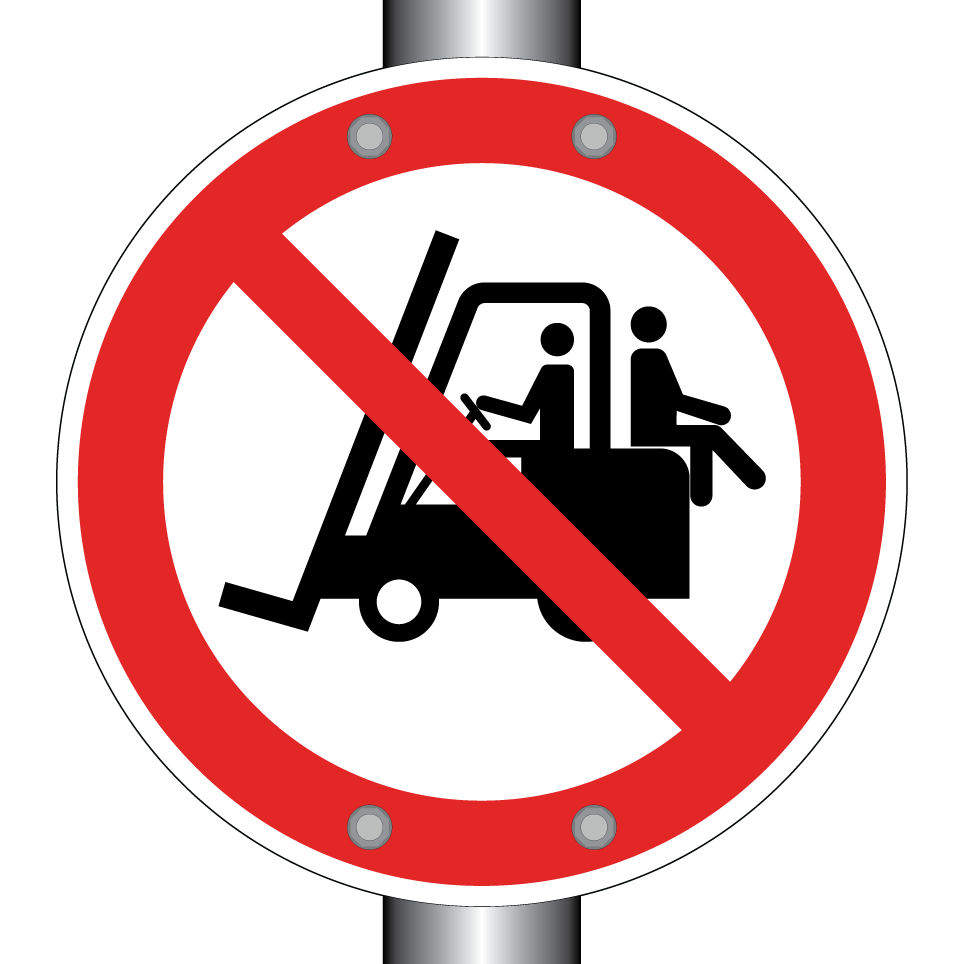 Keine Mitfahrer auf dem Gabelstapler