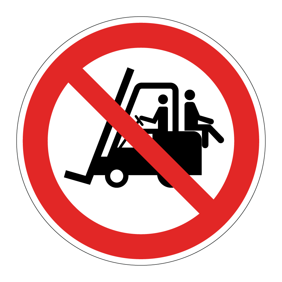 Keine Mitfahrer auf dem Gabelstapler