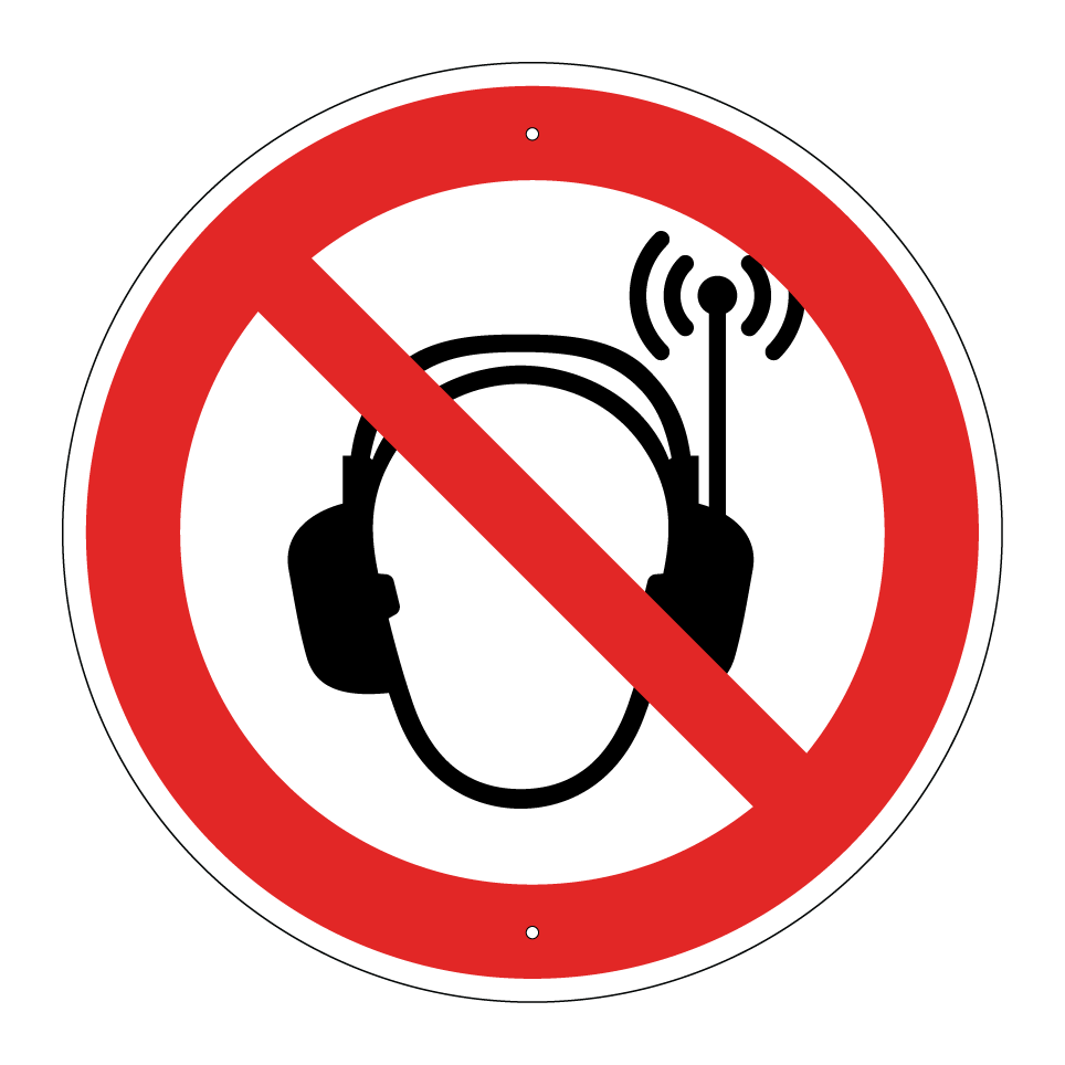 Casques radio interdits