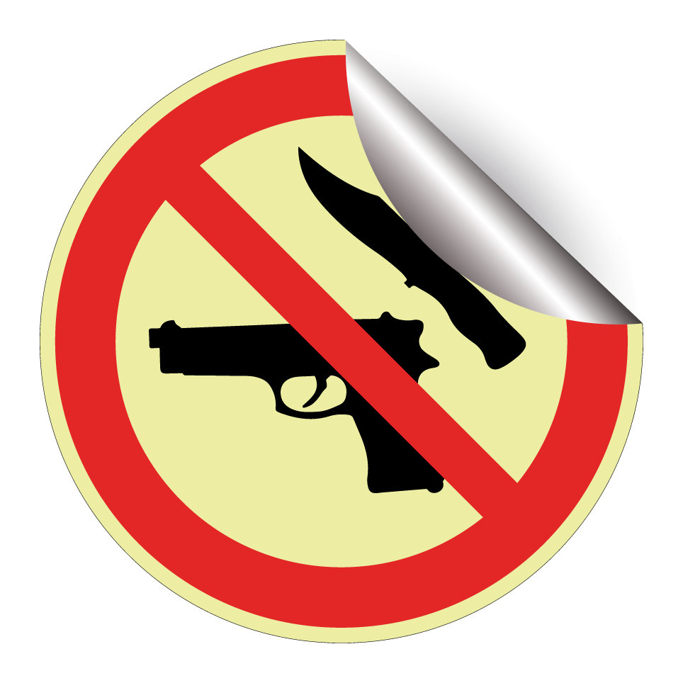 Keine Schusswaffen oder Messer