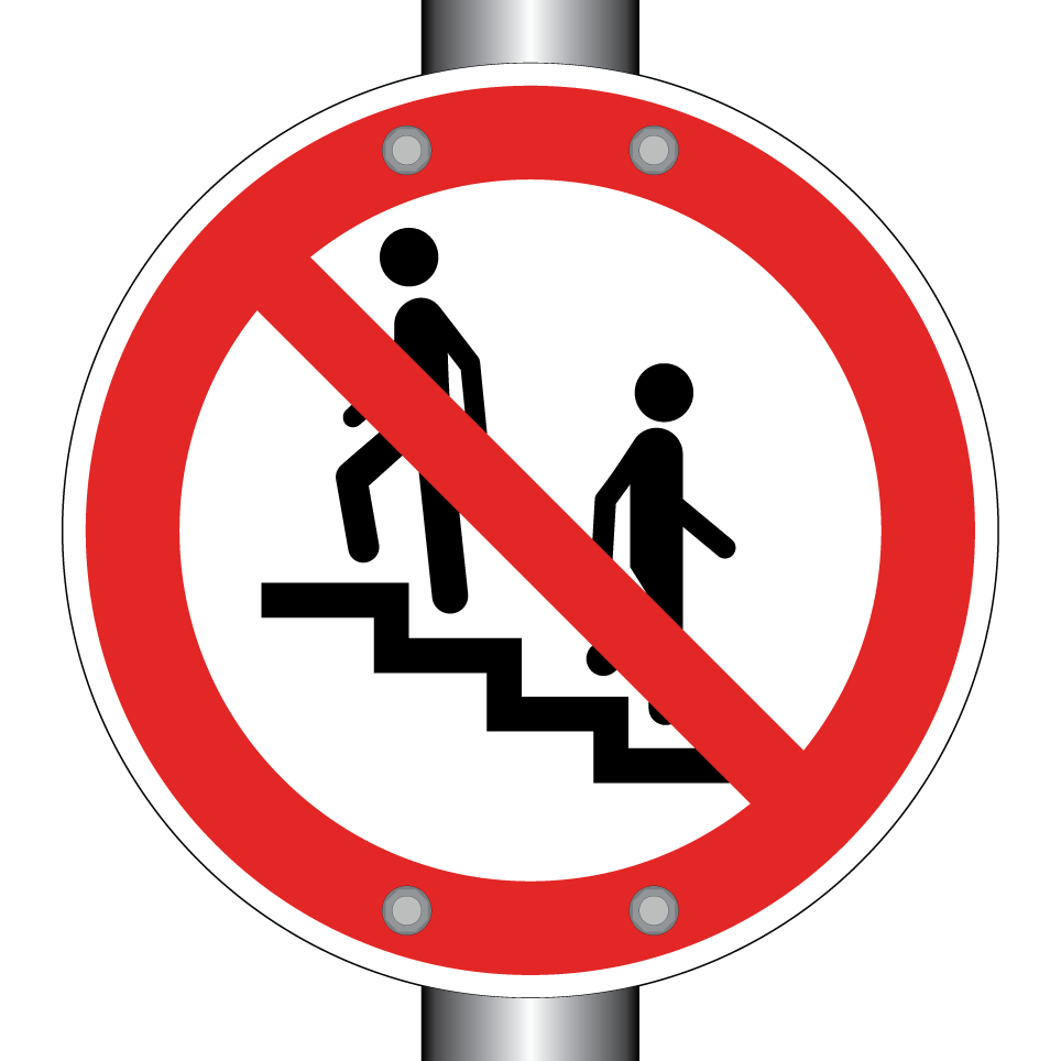 Kein Zutritt auf der Treppe