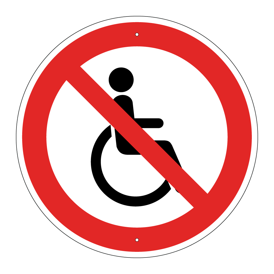 Pas de fauteuils roulants