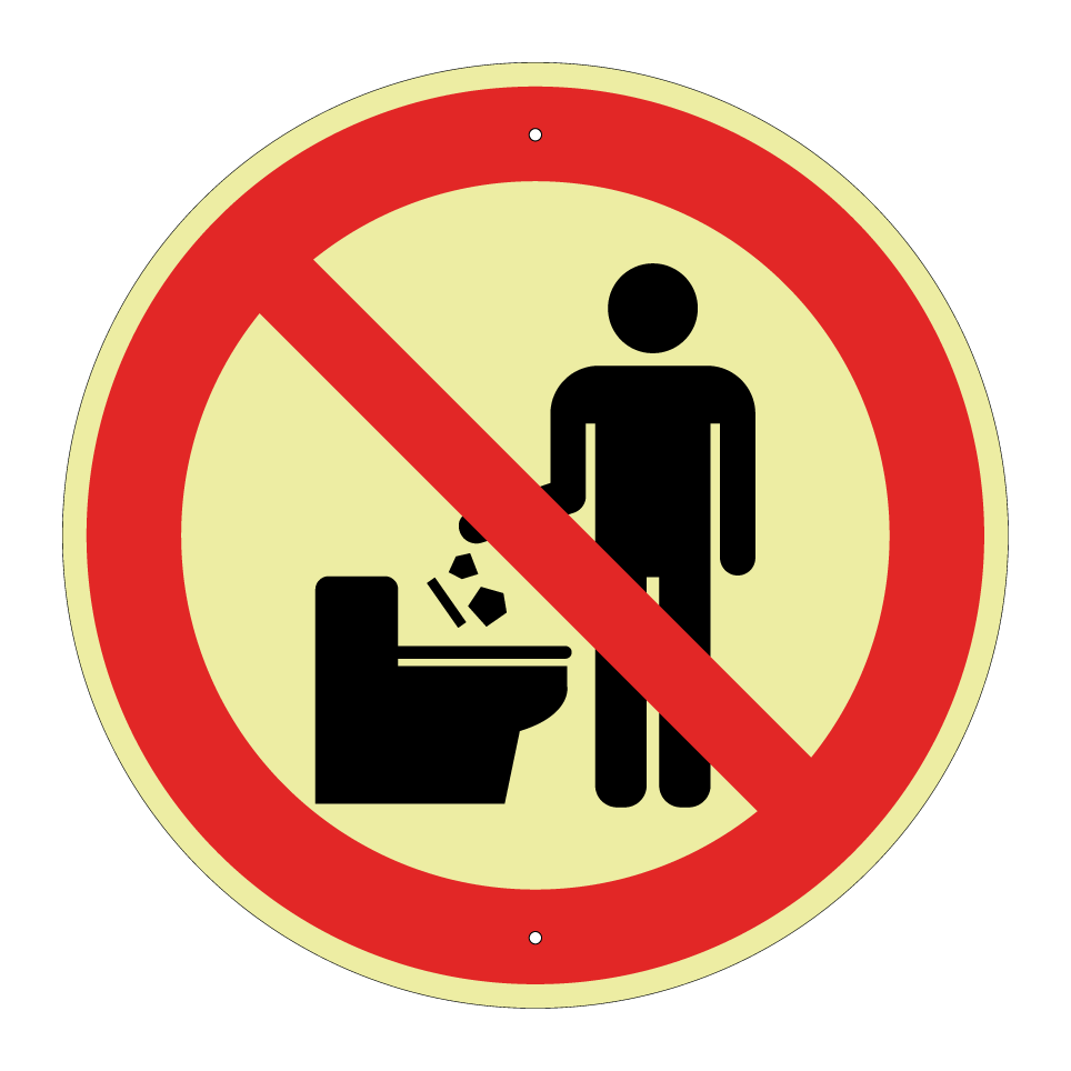 Keine Gegenstände in die Toilette werfen