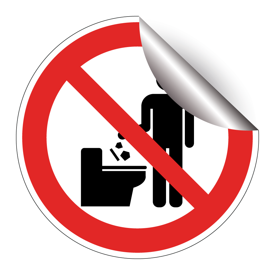 Keine Gegenstände in die Toilette werfen