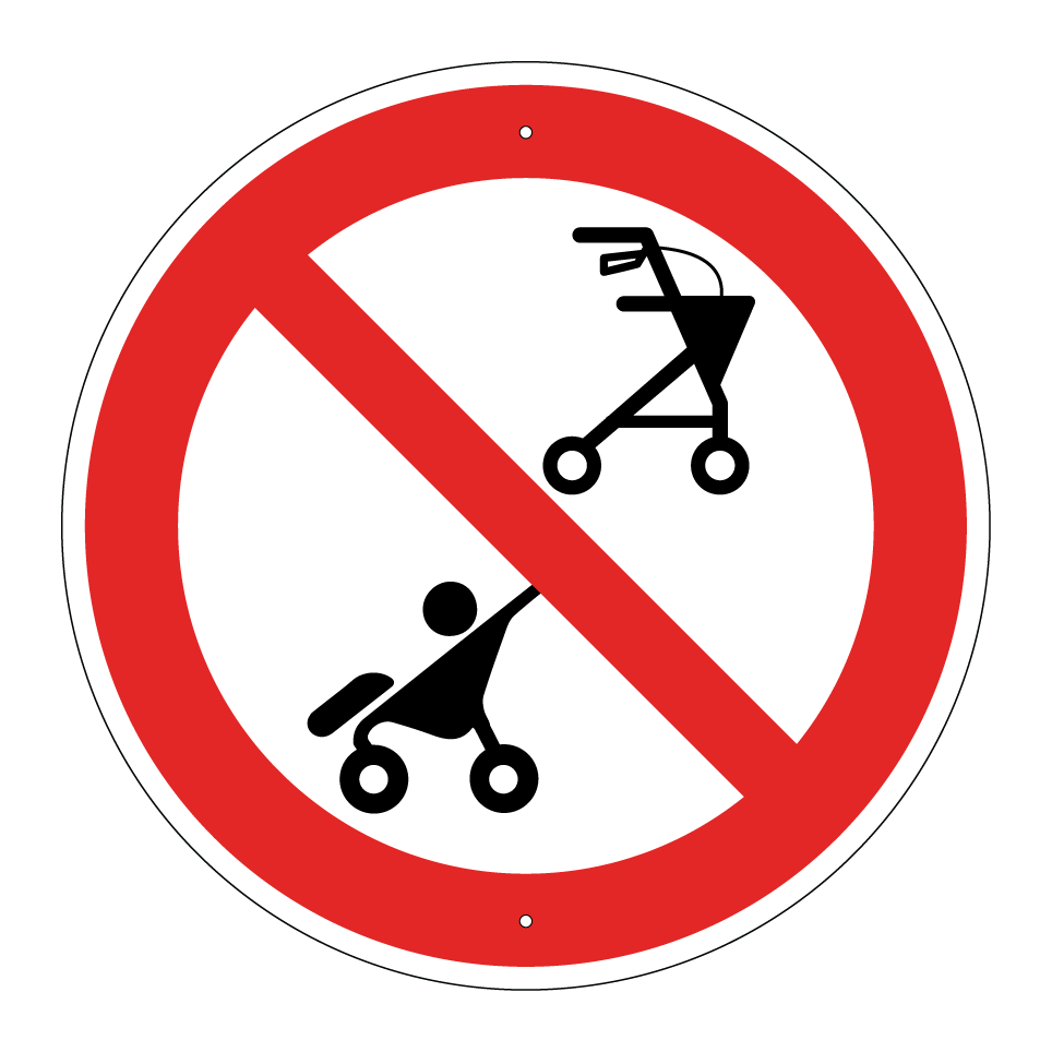 Keine Fußgänger oder Kinderwagen