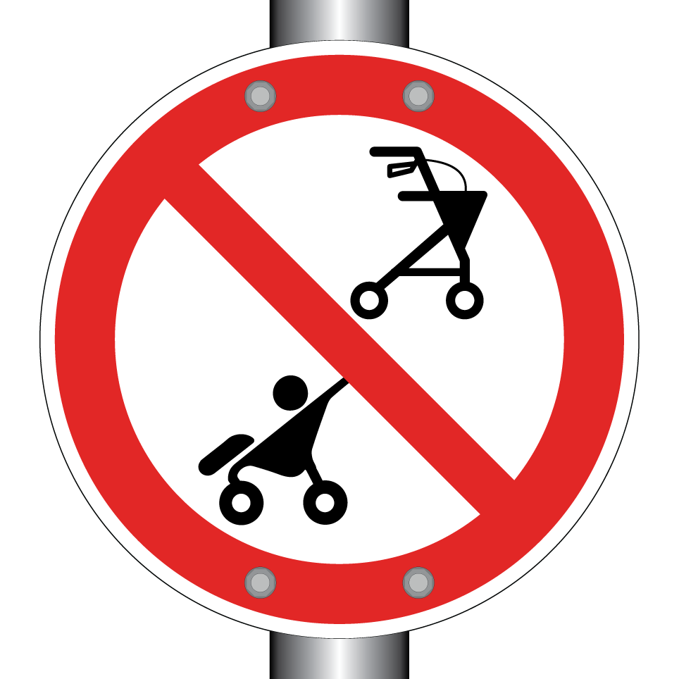 Keine Fußgänger oder Kinderwagen