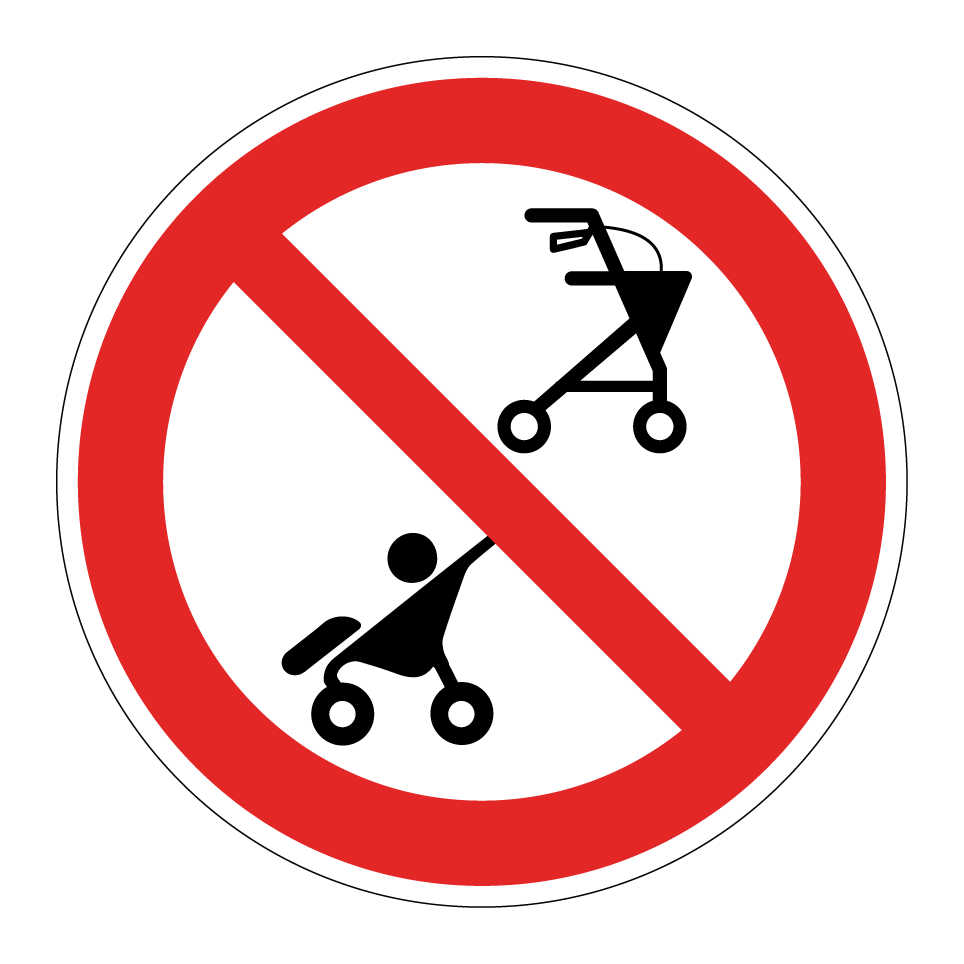 Keine Fußgänger oder Kinderwagen