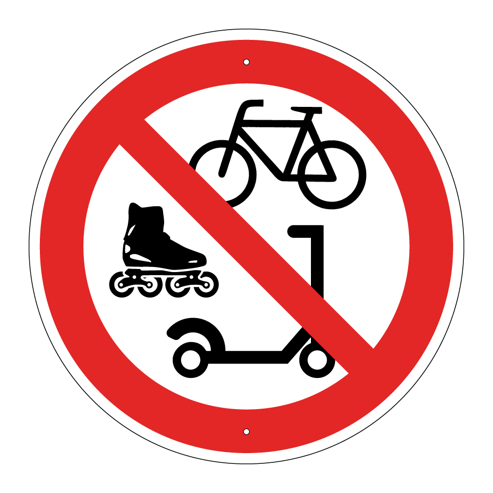 Interdiction de vélos, de patins à roulettes ou de trottinettes