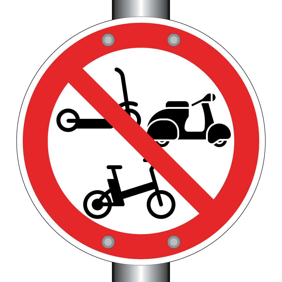 Keine Roller, Mopeds oder E-Bikes