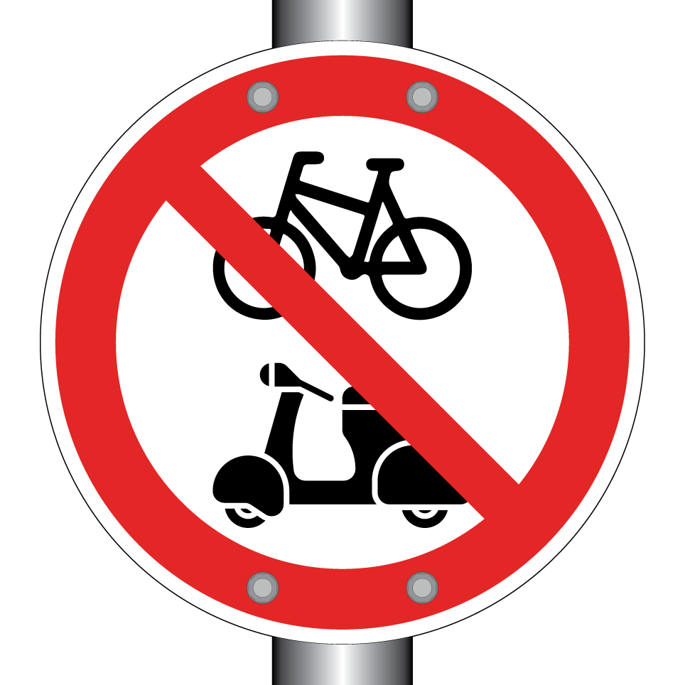 Keine Fahrräder oder Mopeds