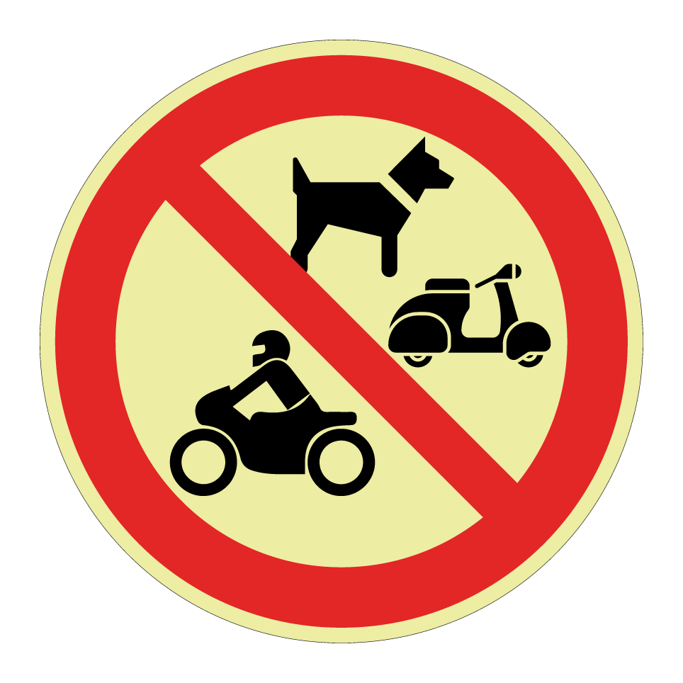 Keine Hunde, Motorräder oder Mopeds