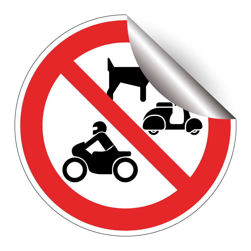 Keine Hunde, Motorräder oder Mopeds