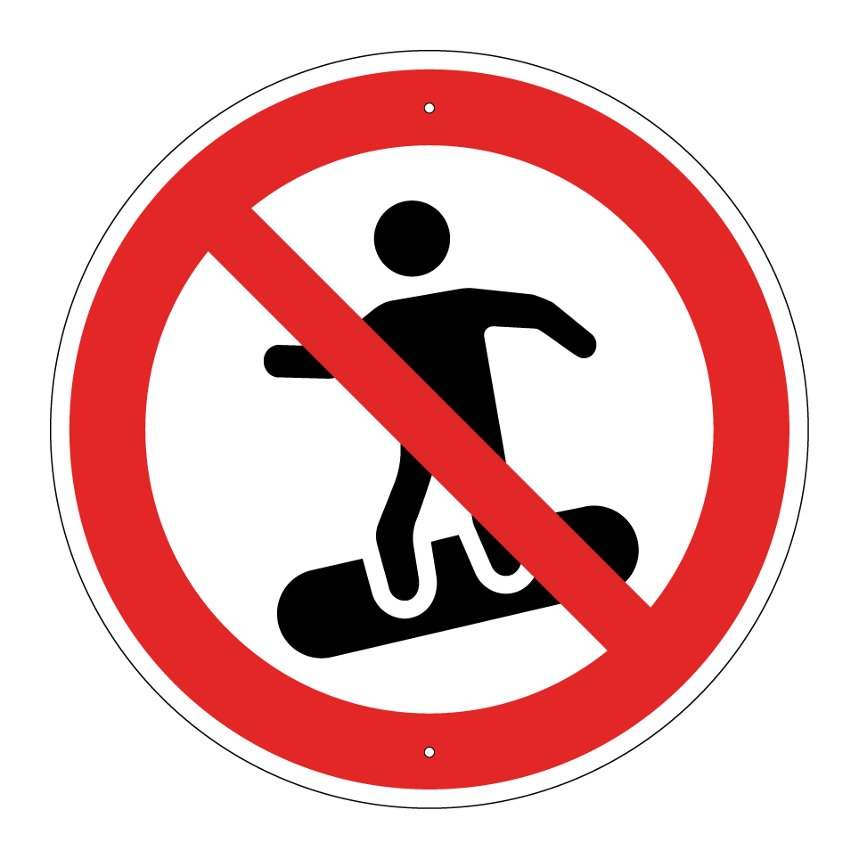 Interdiction de faire du snowboard