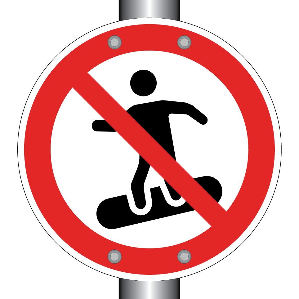 Interdiction de faire du snowboard