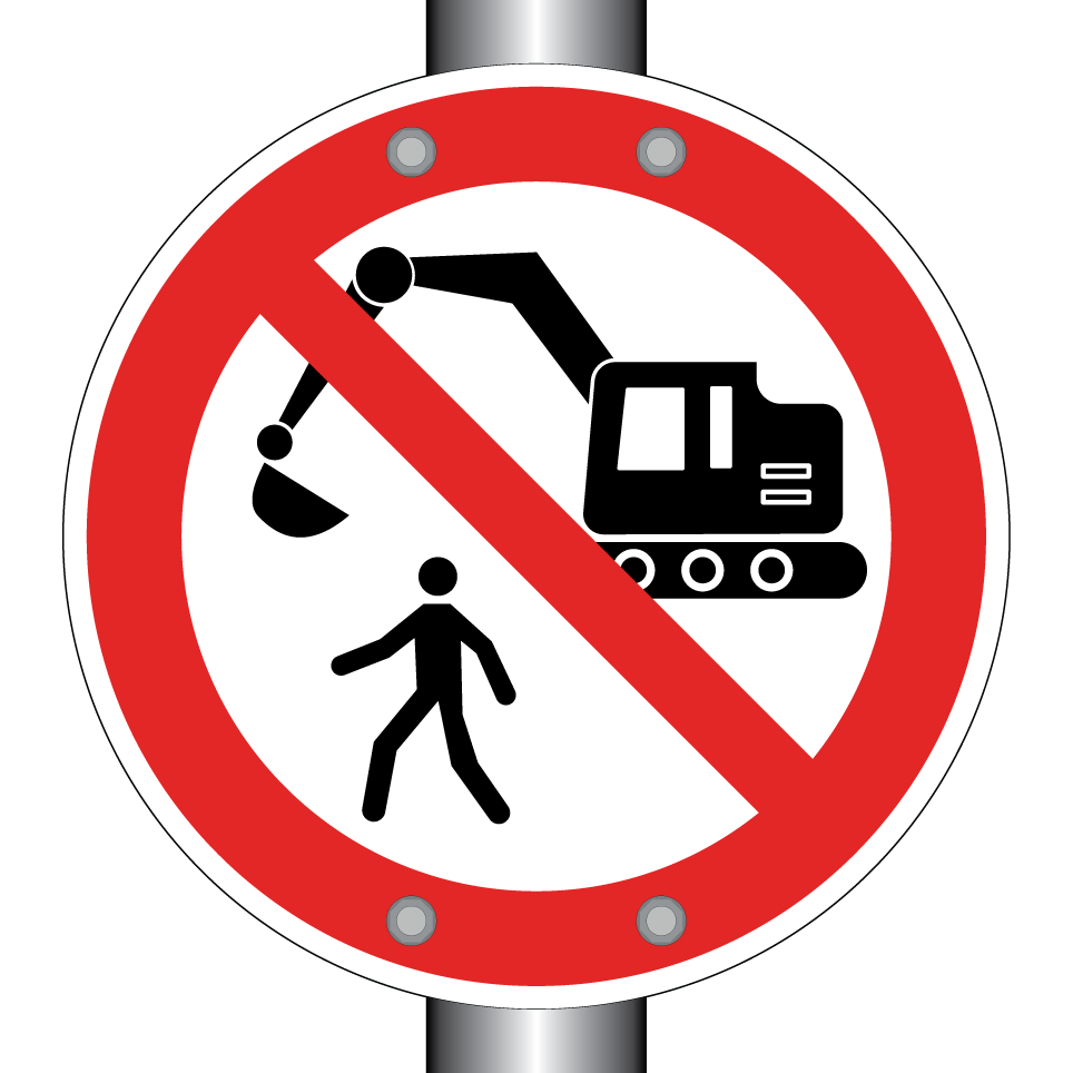Entrée interdite aux piétons dans la zone de construction