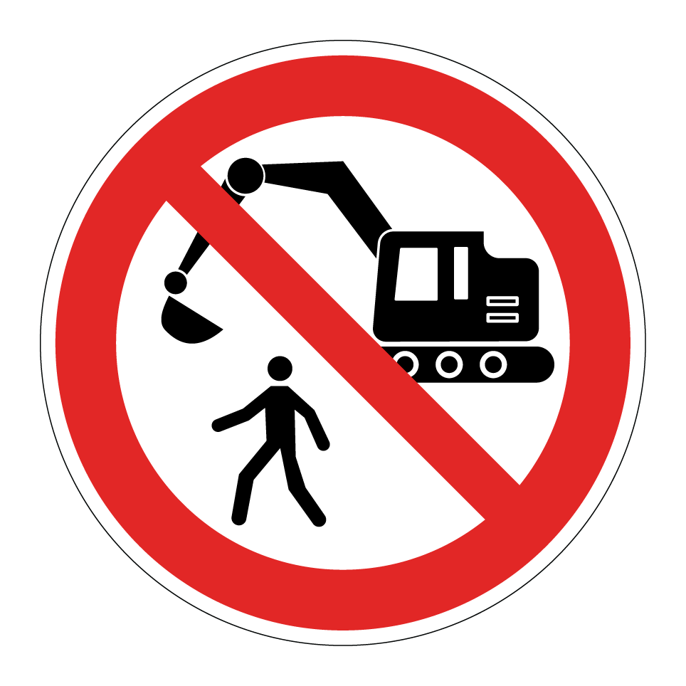 Entrée interdite aux piétons dans la zone de construction