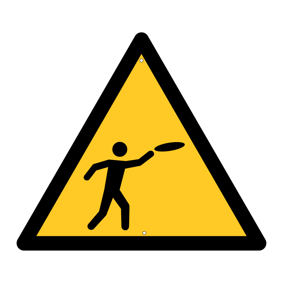 Warnung vor fliegenden Objekten (Frisbee)