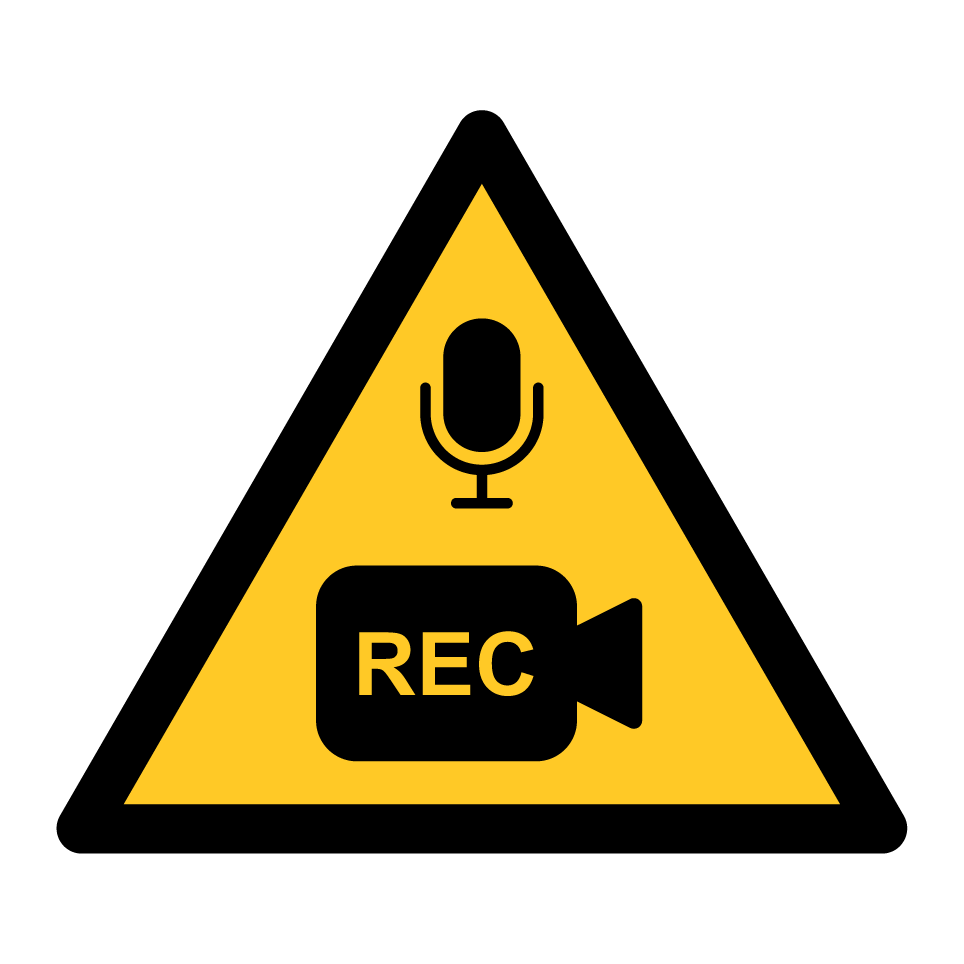 Warnung Audio- und Videoaufzeichnung läuft