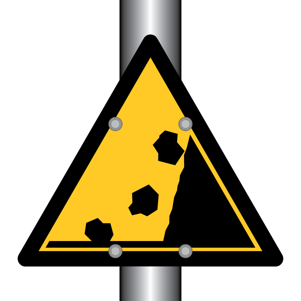 Warnung vor Erdrutsch / Steinschlag