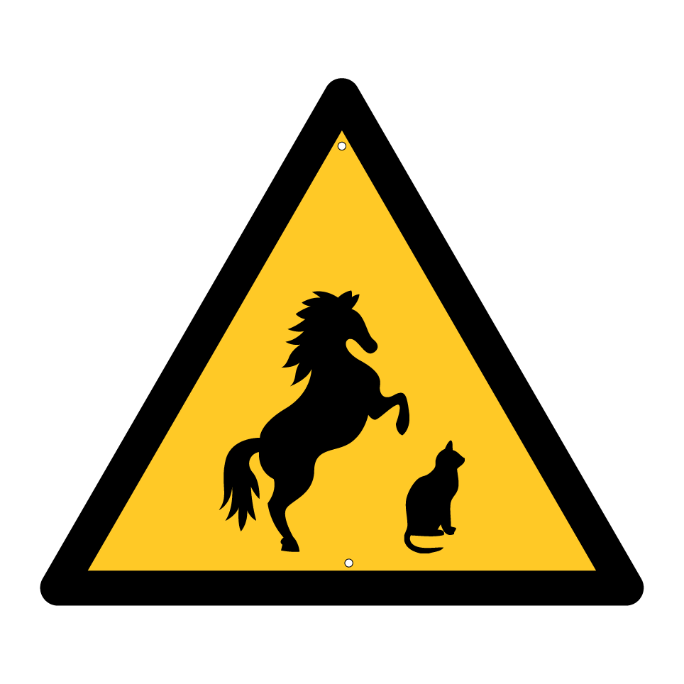 Warnungstiere (Pferd und Katze)