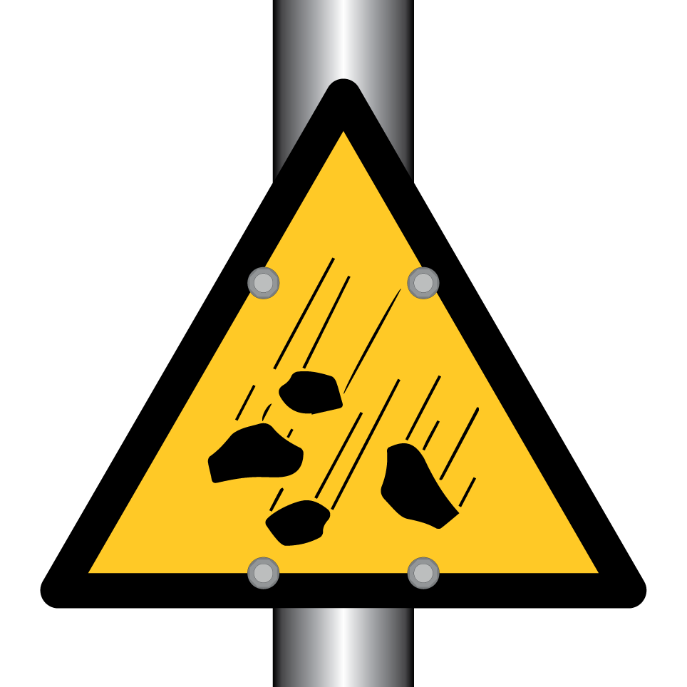 Warnung vor Steinschlag