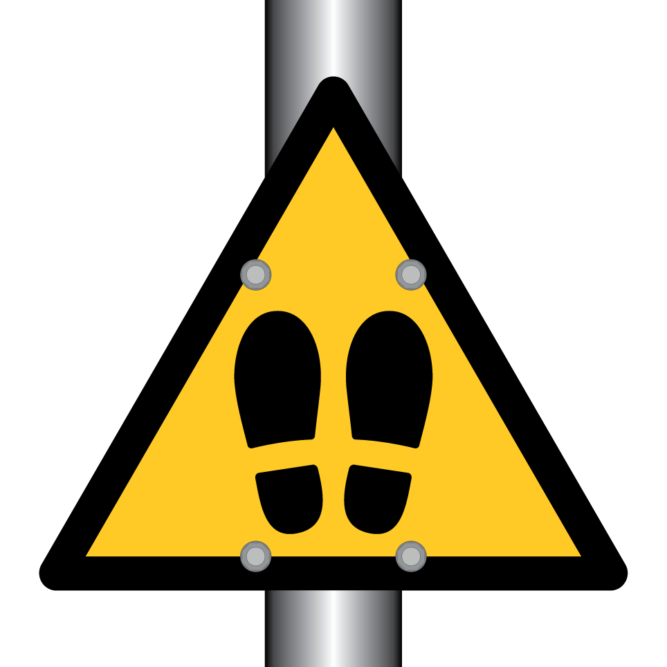 Chemin piétonnier de mise en garde
