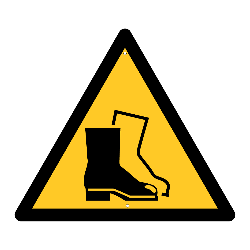 Warnung Schutzschuhe erforderlich