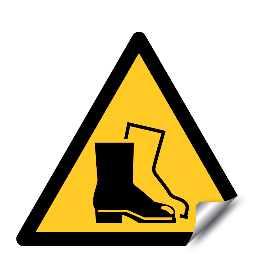 Warnung Schutzschuhe erforderlich